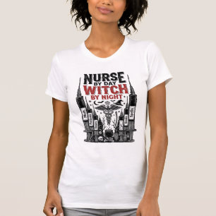 Nurse By Day Witch By Night Halloween Design_1 T-Shirt