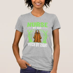Nurse By Day Witch By Night Halloween Design_1 T-Shirt