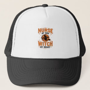 Nurse by Day Witch by Night Halloween Design_1 Trucker Hat