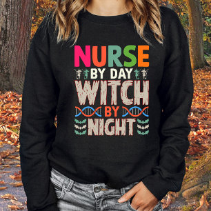 Nurse by Day Witch by Night Halloween Nursing Sweatshirt