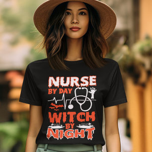 Nurse By Day Witch By Night Halloween Party  T-Shirt