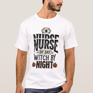 Nurse By Day Witch By Night Halloween Shirt Design