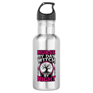 Nurse By Day Witch By Night Halloween Shirt Design 532 Ml Water Bottle