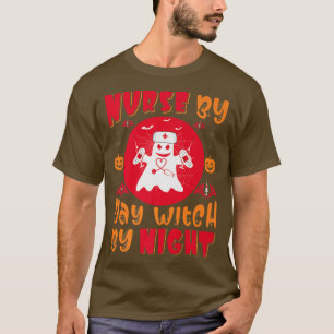 Nurse By Day Witch By Night Halloween T-Shirt