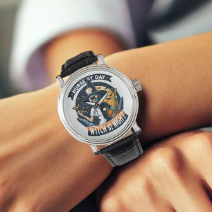 Nurse by Day Witch by Night Halloween Watch