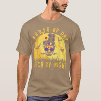 Nurse By Day Witch By Night Mens Womens Funny Hall T-Shirt