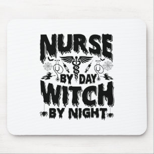 Nurse By Day Witch By Night-Nurse-Halloween-Funny Mouse Pad