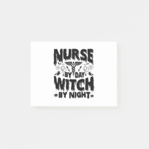 Nurse By Day Witch By Night-Nurse-Halloween-Funny Post-it Notes