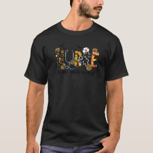 Nurse By Day Witch By Night Spooky Nurse Halloween T-Shirt