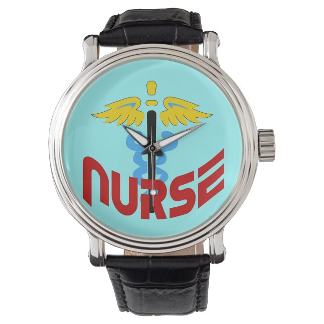 Nurse Caduceus (Custom Colour Change Background Watch (Front)