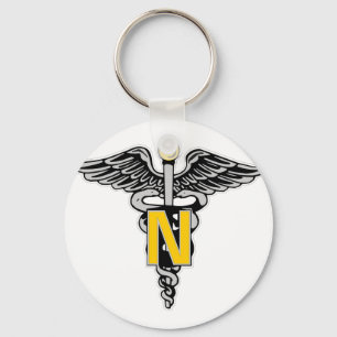 Nurse Caduceus Key Ring
