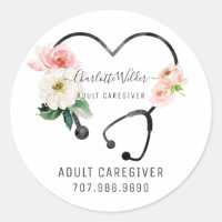 Nurse Caregiver Floral Stethoscope Promotional
