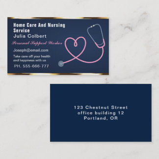 Nurse Caregiver Modern blue Medical  Business Card