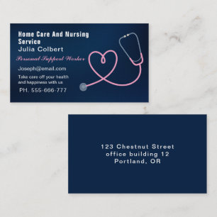 Nurse Caregiver Modern blue Medical Business Card