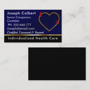 Nurse Caregiver Modern Blue Medical Care Business Card