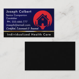 Nurse Caregiver Modern Blue Medical Care Business Card