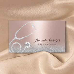 Nurse Caregiver Modern Blush Rose Gold Medical Business Card