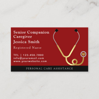 Nurse Caregiver Modern golden glitter Medical Business Card