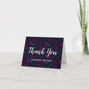 Nurse Caregiver Modern Medical Black Thank You Card