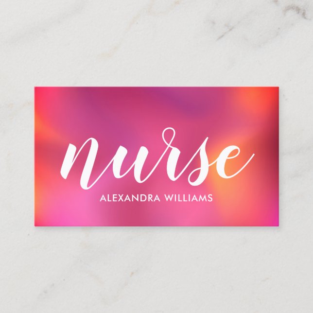 Nurse Caregiver Modern Rose Gold Medical Business Card (Front)