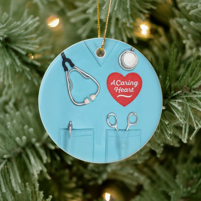 Nurse Caring Heart Nursing Graduate Health Doctor Ceramic Tree Decoration (Tree)