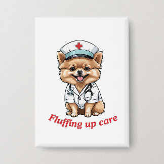 Nurse Cartoon with Pomeranian Dog Design
