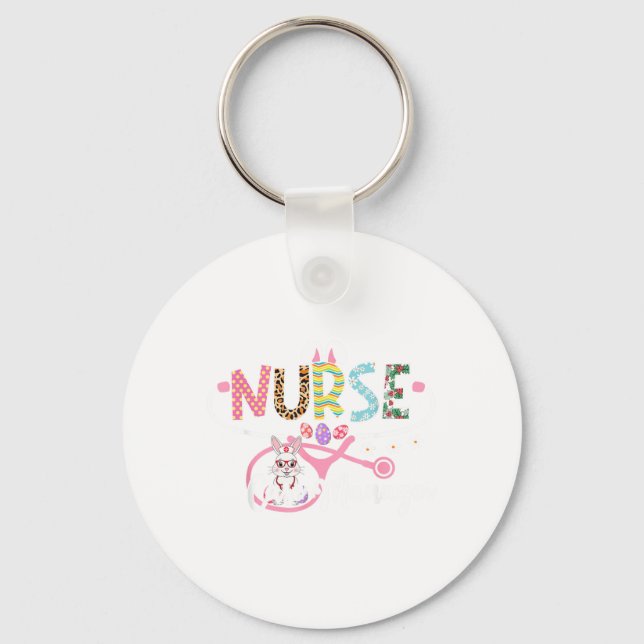 Nurse Case Manager Easter Bunny Egg Stethoscope Key Ring (Front)