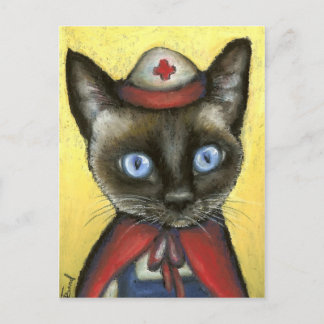 Nurse cat postcard