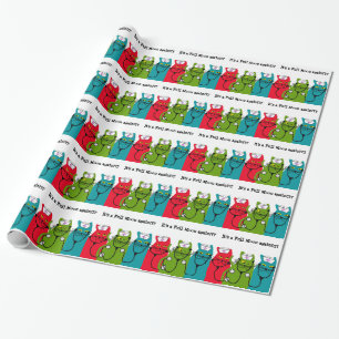 Nurse Cats Funny Gift Wrap Full Moon Again
