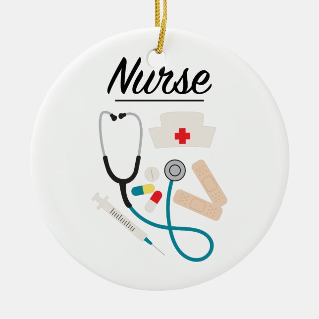 Nurse Ceramic Tree Decoration (Front)