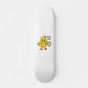Nurse chick cartoon choose background colour skateboard