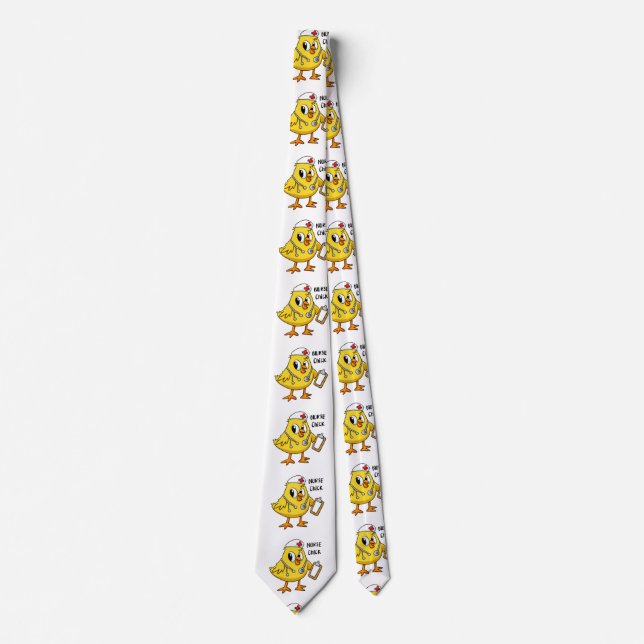 Nurse chick cartoon | choose background colour tie (Front)