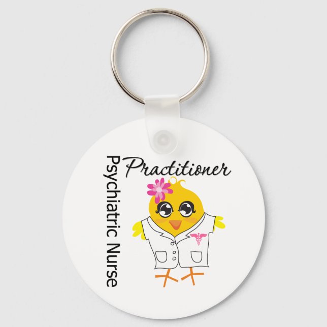 Nurse Chick v2 Psychiatric Nurse Practitioner Key Ring (Front)