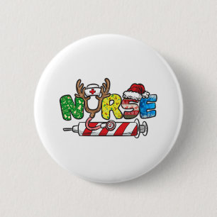Nurse Christmas   6 Cm Round Badge