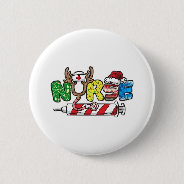 Nurse Christmas   6 Cm Round Badge (Front)