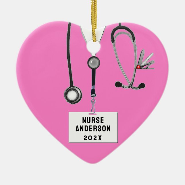 Nurse Christmas Collectable Ceramic Tree Decoration (Front)