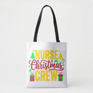 Nurse Christmas Crew Digital Art Design Tote Bag