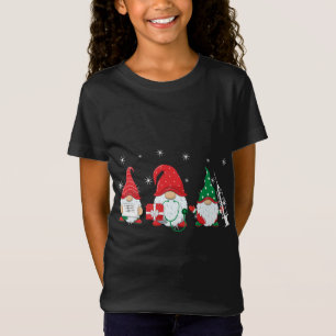 Nurse Christmas Gnomes Cute Nursing Xmas Pyjamas T-Shirt