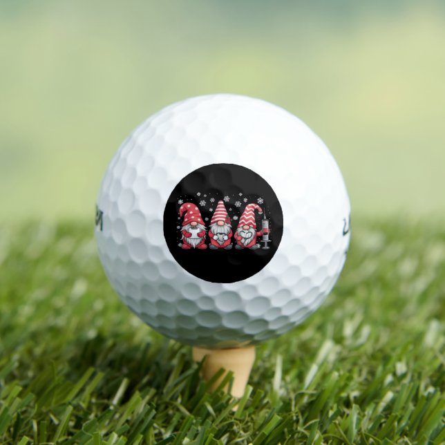 Nurse Christmas Gnomes Cute Xmas Scrub Golf Balls (Insitu Tee)