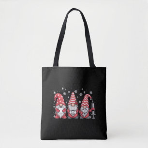 Nurse Christmas Gnomes Cute Xmas Scrub Tote Bag