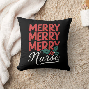 Nurse Christmas Merry Nurse Nursing Gifts Holiday Cushion