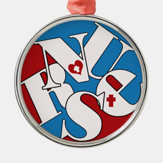 NURSE CHRISTMAS ORNAMENT JUMBLED LETTERS FUN (Front)