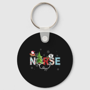 Nurse Christmas Stethoscope Nurses Xmas Pajamas Pj Key Ring