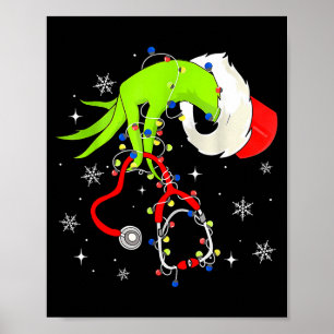 Nurse Christmas Stethoscope Nurses Xmas Pajamas Sa Poster