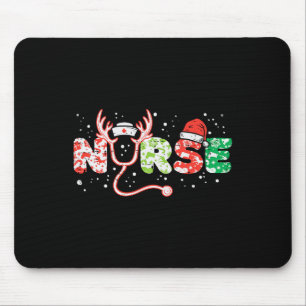 Nurse christmas stethoscope nurses xmas scrub top mouse pad