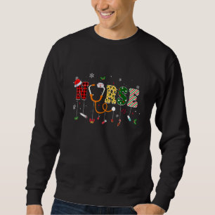 Nurse Christmas Stethoscope RN LPN Scrub Nursing X Sweatshirt