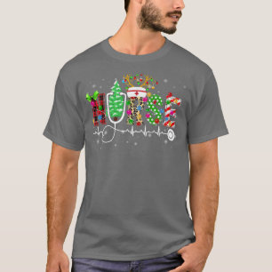 Nurse Christmas Tee Santa Hat Snow Stethoscope Rei