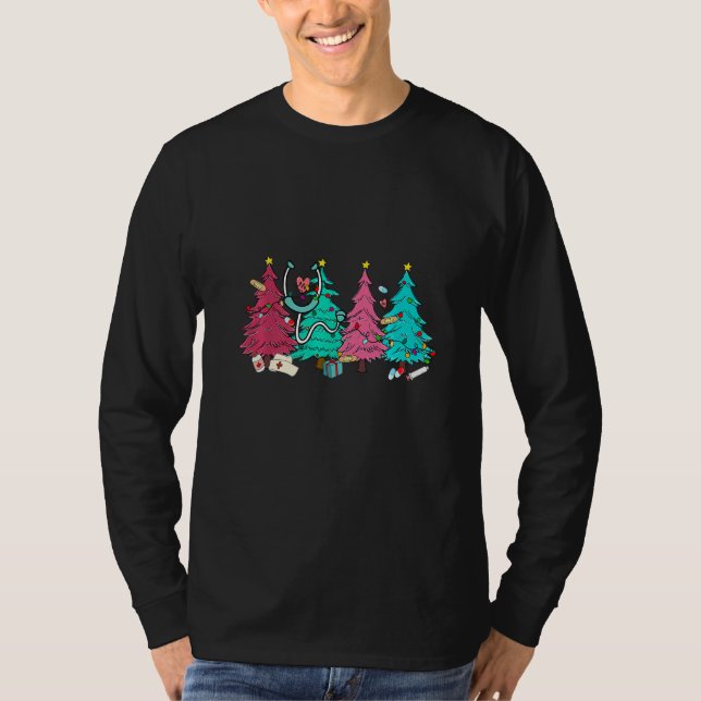 Nurse Christmas Tree Family Group Nursing Premium T-Shirt (Front)