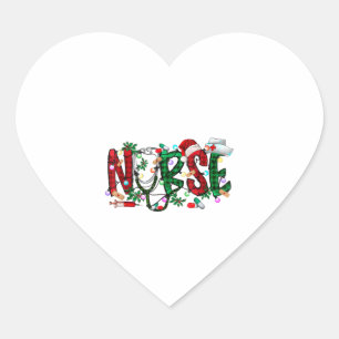 Nurse Christmas Tree Stethoscope RN LPN Scrub Nurs Heart Sticker
