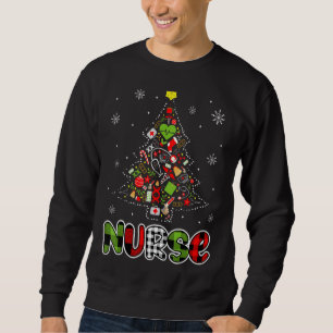 Nurse Christmas Tree Stethoscope RN LPN Scrub Nurs Sweatshirt